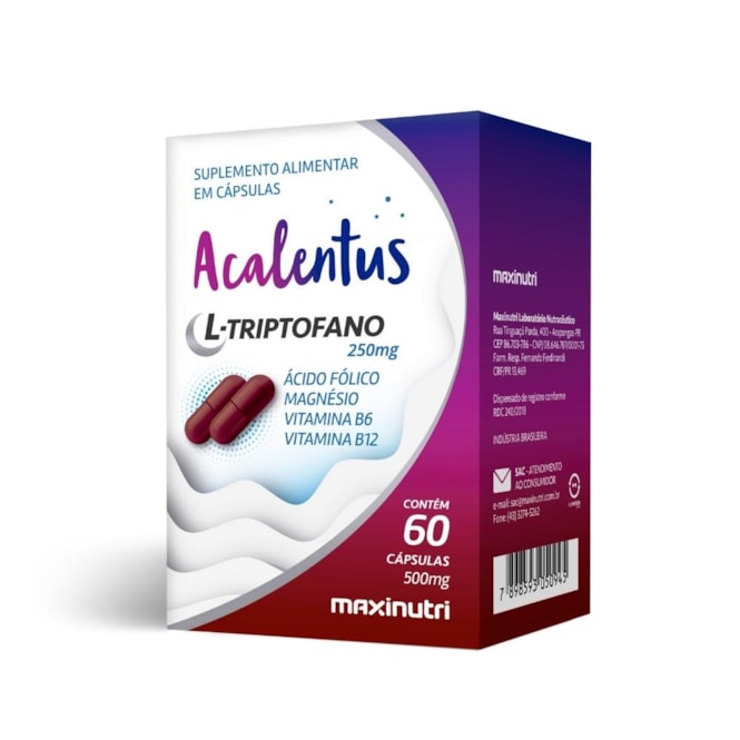 Acalentus  L- TRIPTOFANO 250mg - 60 cáps. Maxinutri