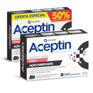 ACEPTIN DETOX CARVAO ATIVADO PURIFICANTE KIT 2X80G