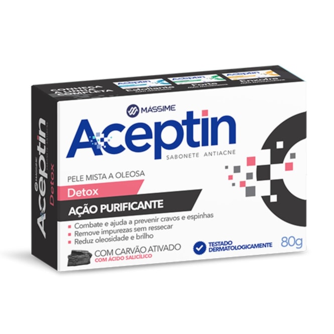 ACEPTIN DETOX CARVAO ATIVADO PURIFICANTE KIT 2X80G