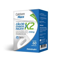 Calcium Maxx - Cálcio Citrato Malato + K2 - 60 Cáps.