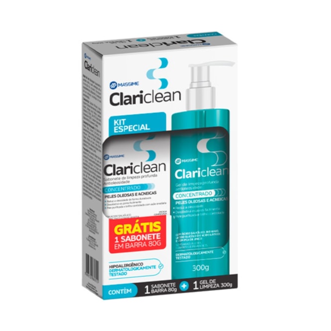 CLARICLEAN ANTIOLEOSIDADE GEL 300G + SAB 80G