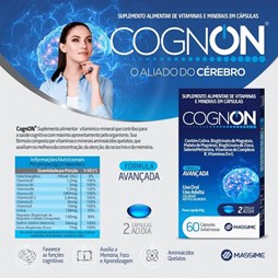 Cognon 1000mg - Foco e Concentração - 60 Cáps. Massime 