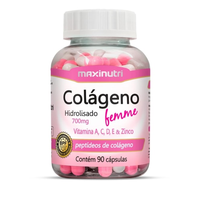 Colágeno Hidrolisado Femme + Vit. A,C,D,E e Zinco - 90 Cáps.