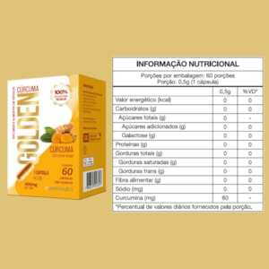 Curcuma Golden 400mg 60 cáps - Maxinutri