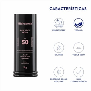 HIDRABENE BASE STICK ESCURA FPS 50 - 12 G