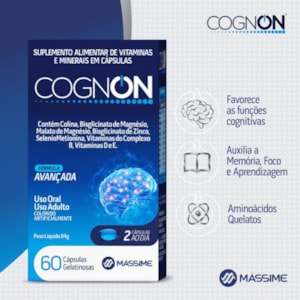 Kit 2 Cognon 1000mg - 60 Cáps.  Concentração e Foco- Massime