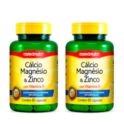 Kit 2 un - Calcio, Magnésio e Zinco c/ Vitamina D 600mg 