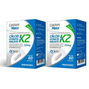 KIT 2X - Calcium Maxx - Cálcio Citrato Malato + K2- 60 Cáps.