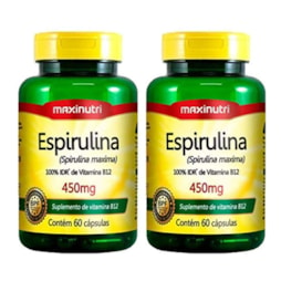 KIT 2X- Espirulina 450mg - 60 cáps - Maxinutri