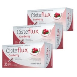 KIT 3X - Cisteflux Cramberry 500mg (30caps) - Maxinutri