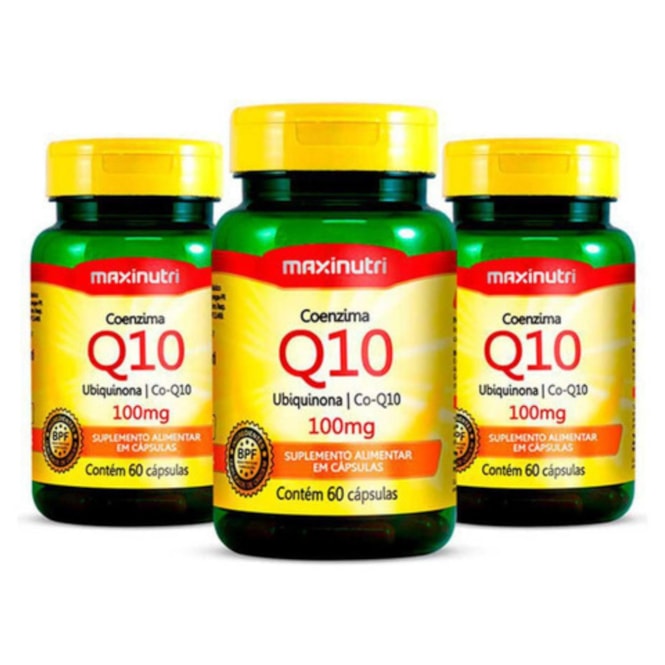 KIT 3X- Coenzima Q10 - 60 Cáps. - 100mg - Maxinutri