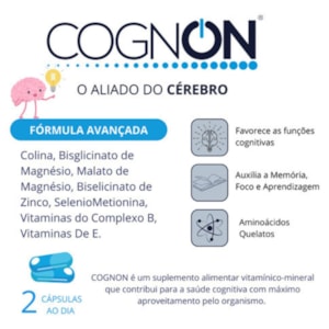 KIT 5X -Cognon 1000mg - Foco e Concentração - 60 Cáps. Massime