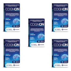 KIT 5X -Cognon 1000mg - Foco e Concentração - 60 Cáps. Massime