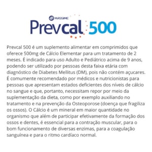 KIT 5X - Prevcal 500mg 60cpr Carbonato   de Cálcio Elementar