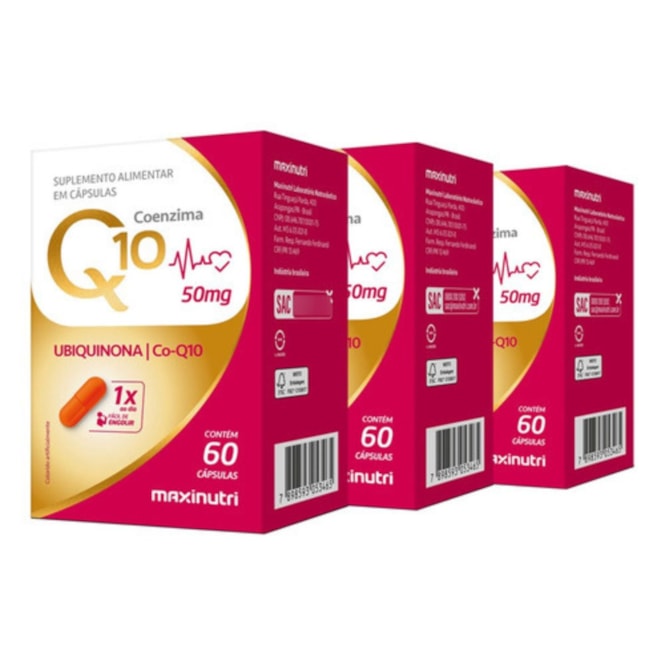 KIT3X - COENZIMA Q10 GOLD 50MG 60CPS MAXINUTRI