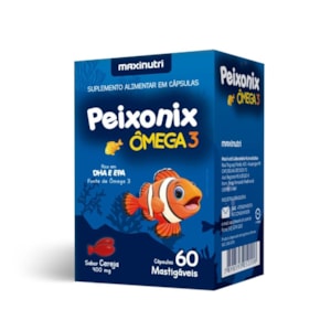 Peixonix Ômega 3 Mastigável Sabor Cereja - 60 Cáps.