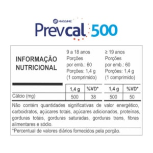 PREVCAL 500MG - MASSIME - KIT 10 UNIDADES