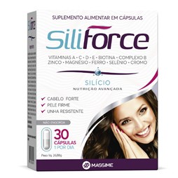 Siliforce - suplemento para unhas e cabelos-30cps - Massime 