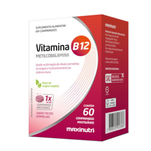 VITAMINA B12 MASTIGAVEIS - 60 caps MAXINUTRI