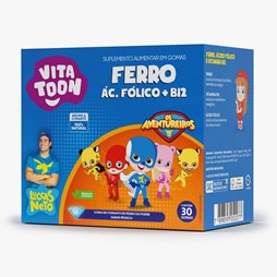 Vitatoon Ferro+VitB12+Ac Folico - Sb pêssego -30gm Maxinutri