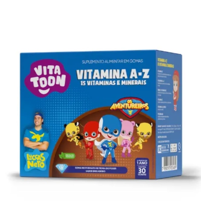 VITATOON LUCCAS NETO VITAMINA A-Z BRIGADEIRO 30 GOMAS